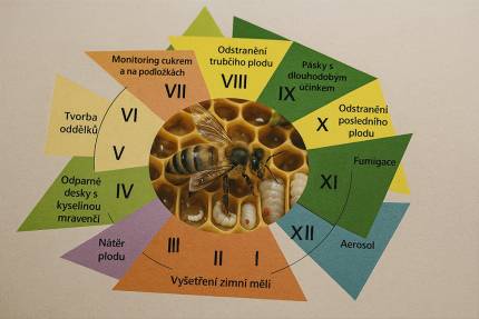 Obrázek Umfassender Jahresplan zur Bekämpfung der Varroa-Milbe