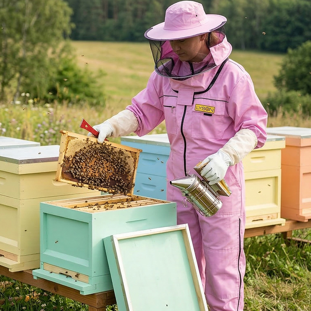 Imkeroverall mit Hut - violett - Lysoń, Größe: S-XXXL