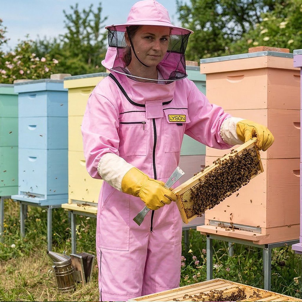 Imkeroverall mit Hut - violett - Lysoń, Größe: S-XXXL