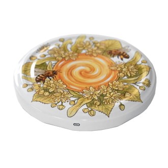 Deckel für Glas TO 82 - Bienen, Linde und Honig - HOJ1