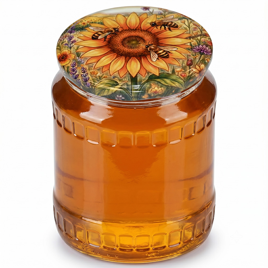 Deckel für Glas TO 82 – Gemalte Sonnenblume 700 Stk. – ganze Karton – HOJ4